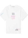 Relaxed Fit Scribble Short Sleeve T-Shirt Optic White - ACNE STUDIOS - BALAAN 2