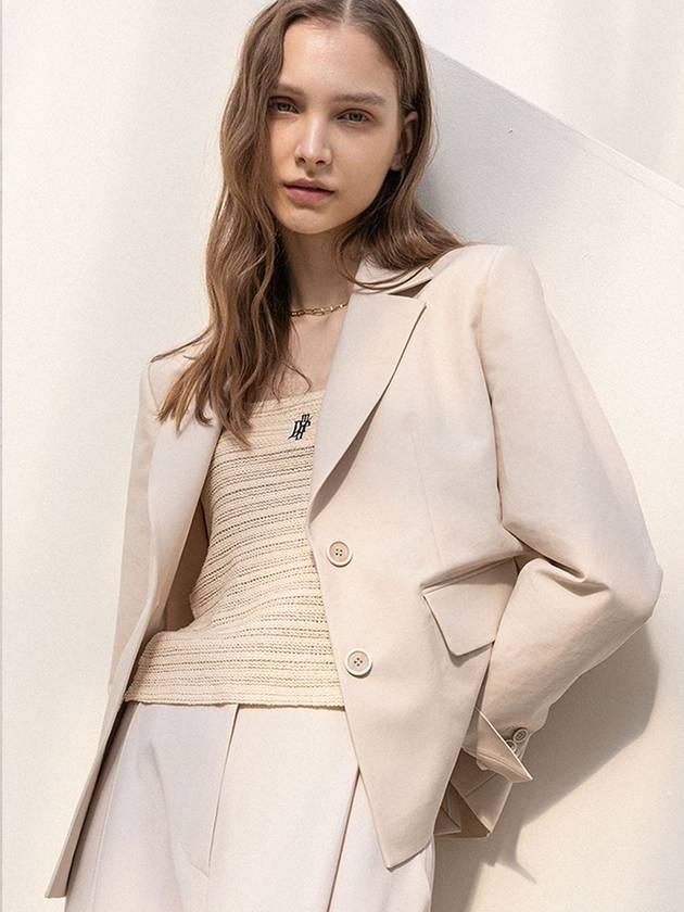 CLASSIC COTTON TAILORED JACKET_BEIGE - DEFEMME - BALAAN 2