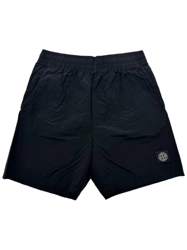 Men's Logo Patch Nylon Swim Shorts Black - STONE ISLAND - BALAAN 2