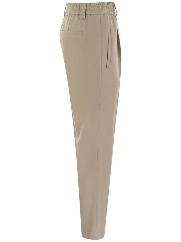 Stretch cotton cover-up trousers with jewellery - BRUNELLO CUCINELLI - BALAAN 3