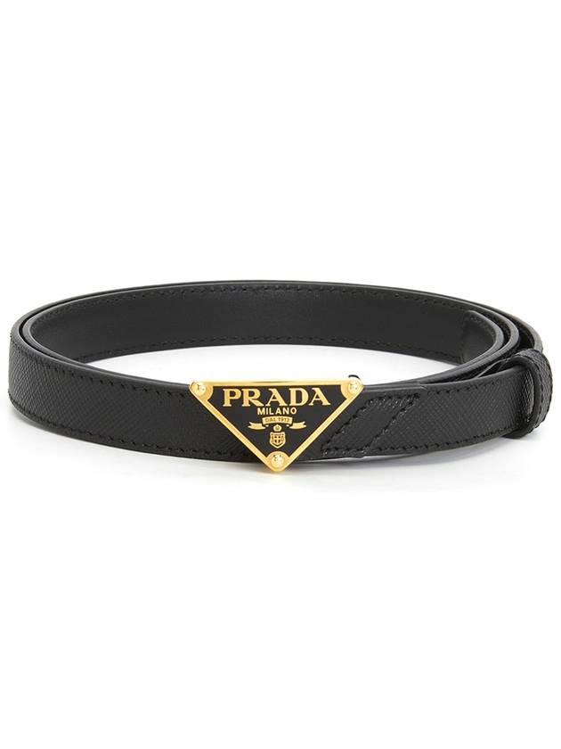 Saffiano Leather Belt Black - PRADA - BALAAN 2