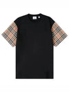 Vintage Check Sleeve Cotton Oversized T-shirt Black - BURBERRY - BALAAN 2