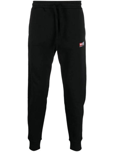 Logo Embroidery Detail Track Pants Black - DIESEL - BALAAN 1