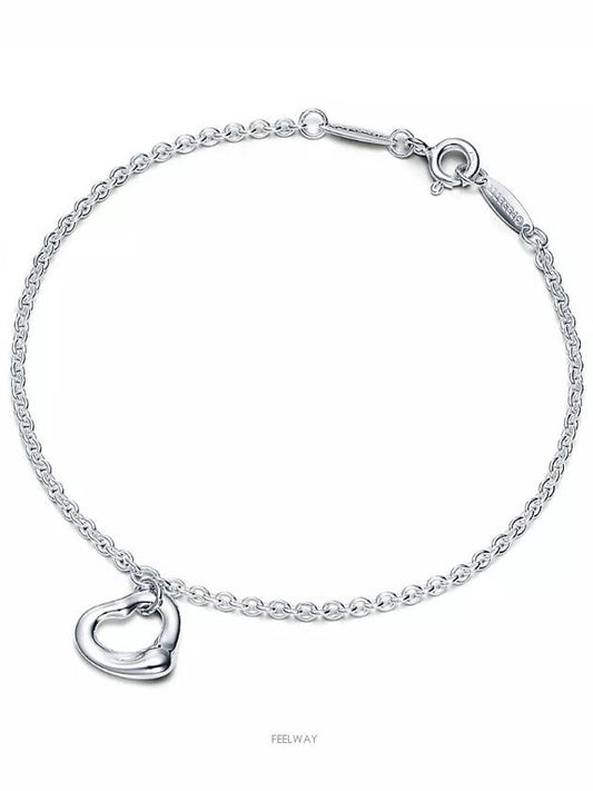 Women's Elsa Peretti Open Heart Large Bracelet Silver - TIFFANY & CO. - BALAAN 2