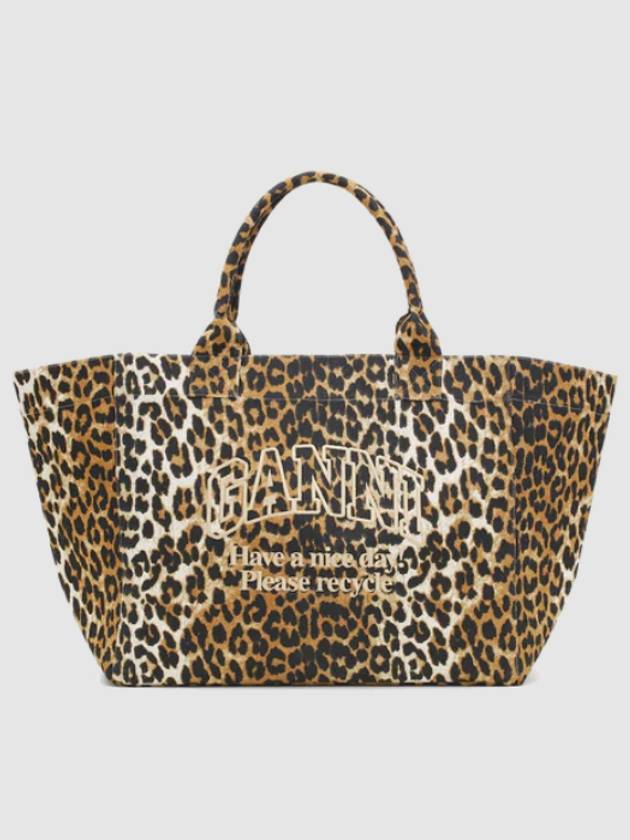 Leopard Oversized Tote Bag for Women - GANNI - BALAAN 1