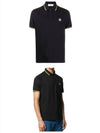 Men's Two Line Wappen Patch Cotton Short Sleeve Polo Shirt Navy - STONE ISLAND - BALAAN 5