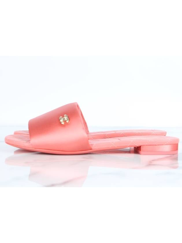 CC logo satin mule pink 37 5 - CHANEL - BALAAN 7