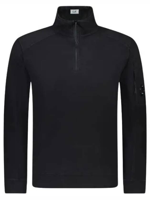 Light Fleece Half Zip-Up Sweatshirt Black - CP COMPANY - BALAAN 2