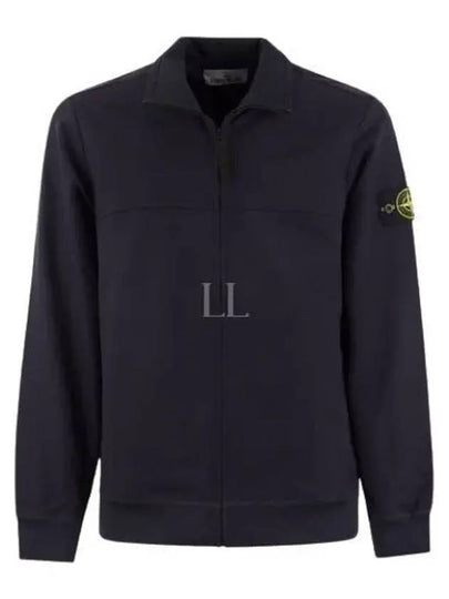 Logo Badge Zipper Comfort Fit Fleece Track Jacket Navy - STONE ISLAND - BALAAN 2