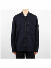 Supima Cotton Twill Stretch-TC Jacket Navy Blue - STONE ISLAND - BALAAN 3