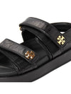 Kira Sports Logo Leather Sandals Black - TORY BURCH - BALAAN 9