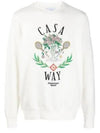 Men's Casa Way Cotton Sweatshirt White - CASABLANCA - BALAAN 2