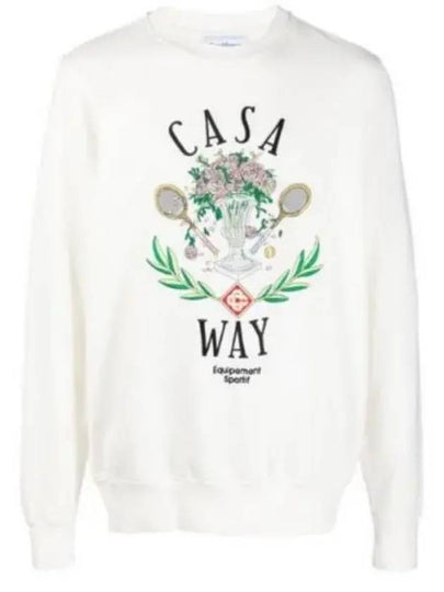 Men's Casa Way Cotton Sweatshirt White - CASABLANCA - BALAAN 2