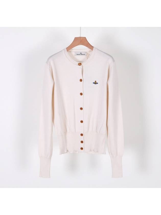 Bea Logo Cardigan Cream - VIVIENNE WESTWOOD - BALAAN 2