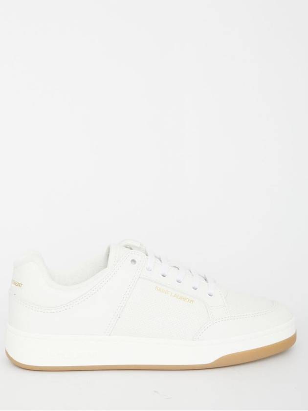 SL 61 Logo Signature Leather Low Top Sneakers White - SAINT LAURENT - BALAAN 2