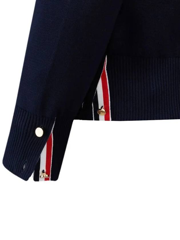 Milano Stitch 4 Bar Cardigan Navy - THOM BROWNE - BALAAN 5