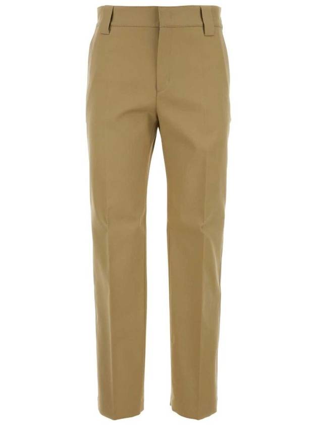 Men's Cotton Gabardine Straight Pants Light Beige - VALENTINO - BALAAN 2