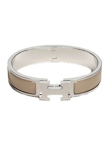 Click H Palladium Bracelet Marron Glacet - HERMES - BALAAN 1