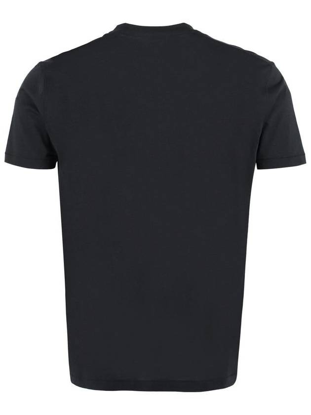 Men's Lyocell Round Neck Cotton Short Sleeve T-Shirt Black - TOM FORD - BALAAN 3