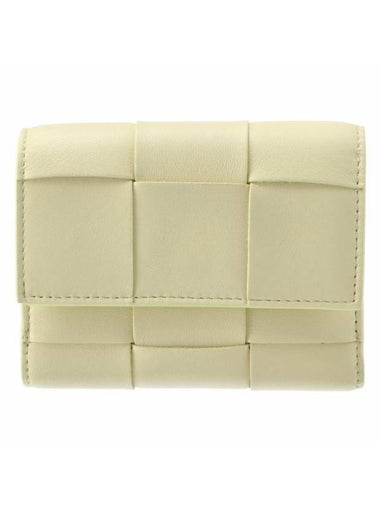 Cassette Zip Around Leather Half Wallet Yellow - BOTTEGA VENETA - BALAAN 1