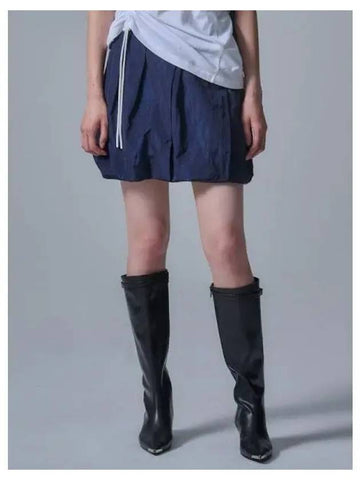 Crinkled Drape Mini Skirt Navy Domestic Product GM0024061087293 - JUUN.J - BALAAN 1