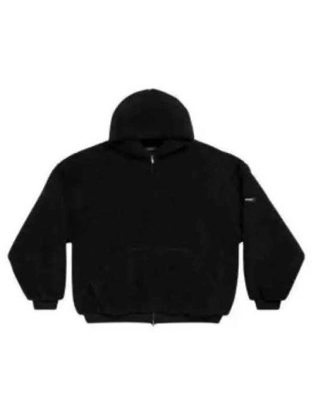 Fleece Zip-Up Hoodie Black - BALENCIAGA - BALAAN 2