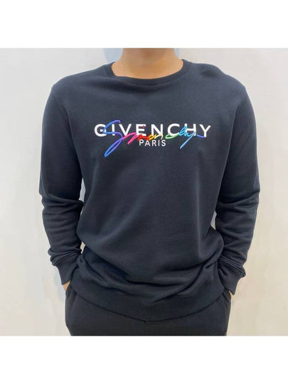 Embroidered Logo Sweatshirt Black - GIVENCHY - BALAAN 2