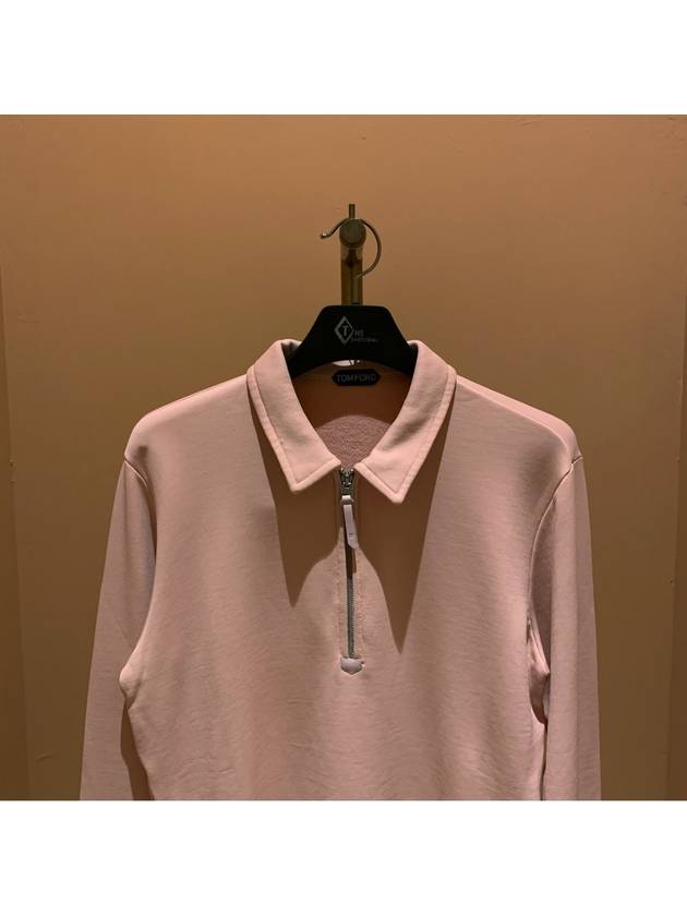 Zipper Long Sleeve T-Shirt Pink - TOM FORD - BALAAN 3