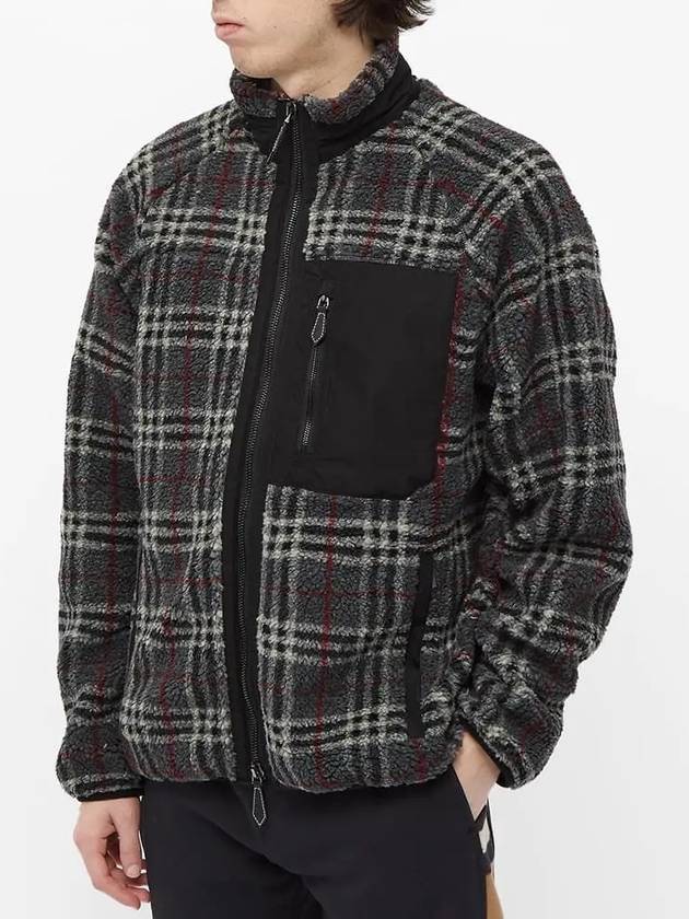 Vintage Check Fleece Zip-Up Jacket Grey - BURBERRY - BALAAN 4