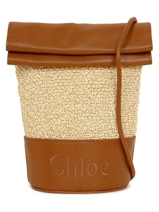 Rafia Leather Phone Shoulder Bag Beige - CHLOE - BALAAN 2