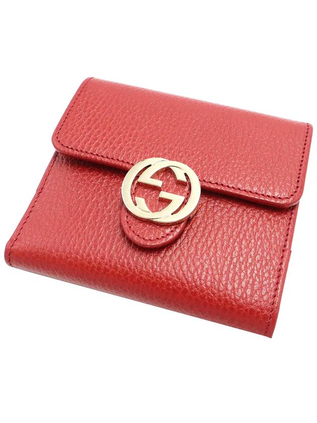 Gucci 615525 Red leather interlocking GG flap bi fold wallet - GUCCI - BALAAN 4