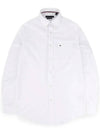 Men's Classic Fit Linen Cotton Shirt White TH114 - TOMMY HILFIGER - BALAAN 1