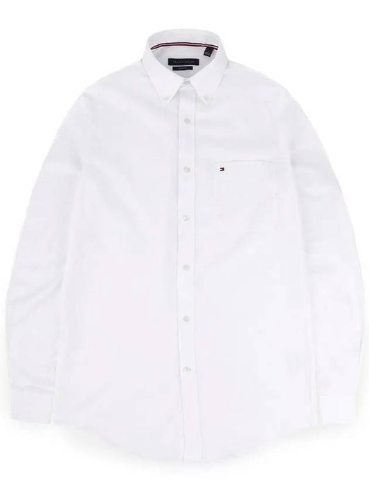 Men's Classic Fit Linen Cotton Shirt White TH114 - TOMMY HILFIGER - BALAAN 1