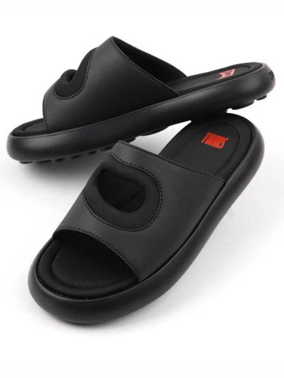 Twins Textile Leather Slide Slipper Black - CAMPER - BALAAN 2