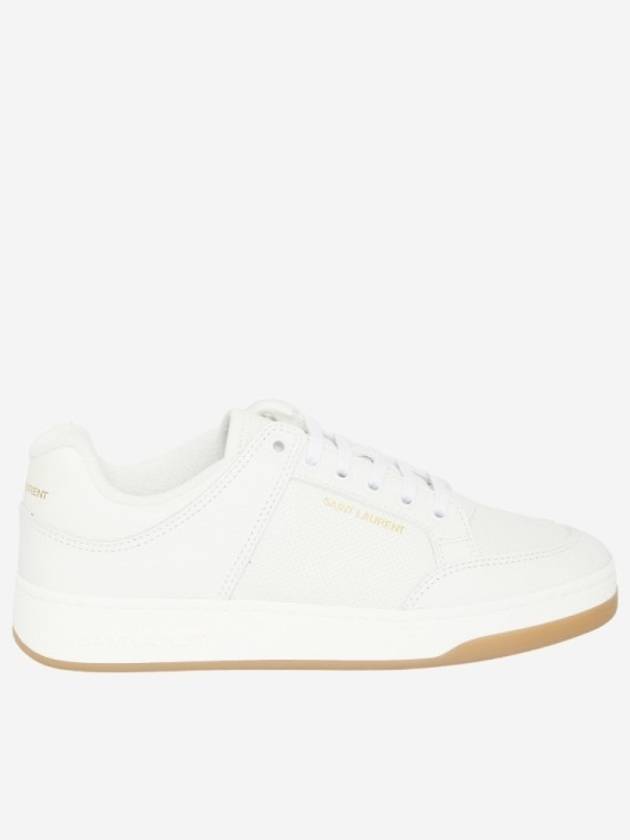 SL 61 Logo Signature Leather Low Top Sneakers White - SAINT LAURENT - BALAAN 2