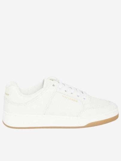 SL 61 Logo Signature Leather Low Top Sneakers White - SAINT LAURENT - BALAAN 2