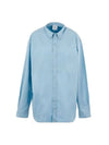 Back Logo Long Sleeve Shirt Light Blue - VETEMENTS - BALAAN 1