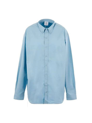 Back Logo Long Sleeve Shirt Light Blue - VETEMENTS - BALAAN 1