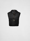 Triangle Logo Half Zip Re-Nylon Vest Black - PRADA - BALAAN 2