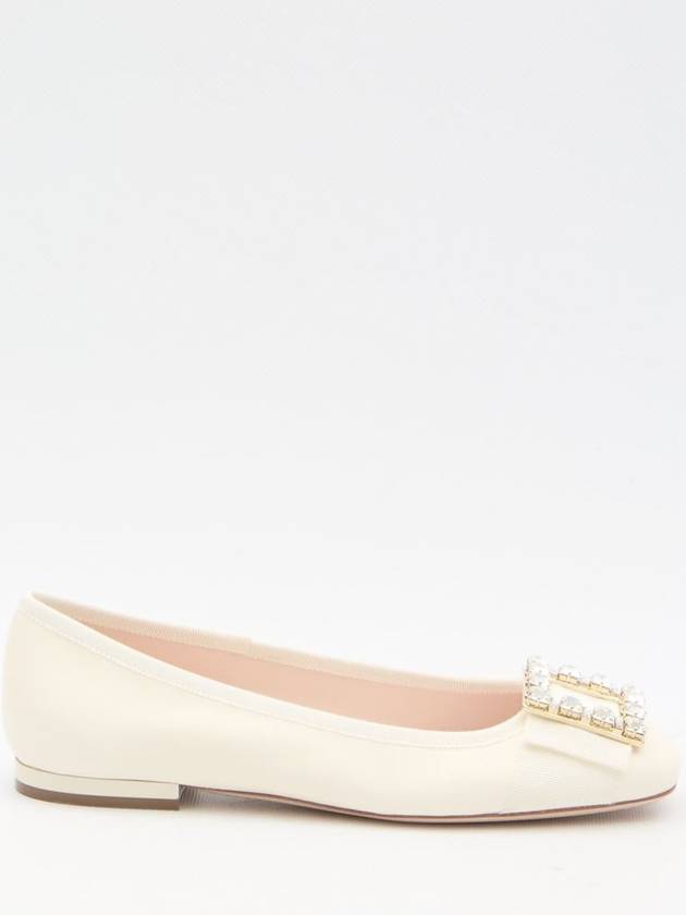 Très Vivier Crystal Buckle Flat Off White - ROGER VIVIER - BALAAN 2