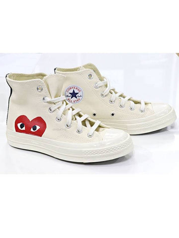 Men's Comme des Garçons Converse Chuck Taylor High Top Beige - COMME DES GARCONS PLAY - BALAAN 1