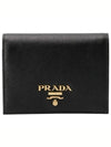 Saffiano Half Wallet Black - PRADA - BALAAN 2