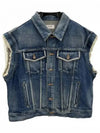 Trucker Denim Jacket Blue - CELINE - BALAAN 2