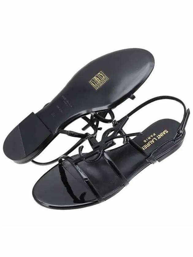 Women's Cassandra Open Sandals Black - SAINT LAURENT - BALAAN.