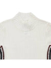 Crochet Mock Neck Knit Top White Powder - CHLOE - BALAAN.