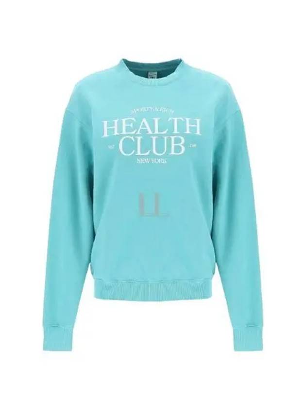 Health Club Print Cotton Sweatshirt Mint - SPORTY & RICH - BALAAN 2