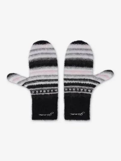 Women s Striped Soft Wool Gloves Black A6315 099 - GANNI - BALAAN 2