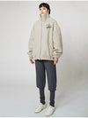 High Neck Full Zip-Up Jacket Beige - ATHPLATFORM - BALAAN 6