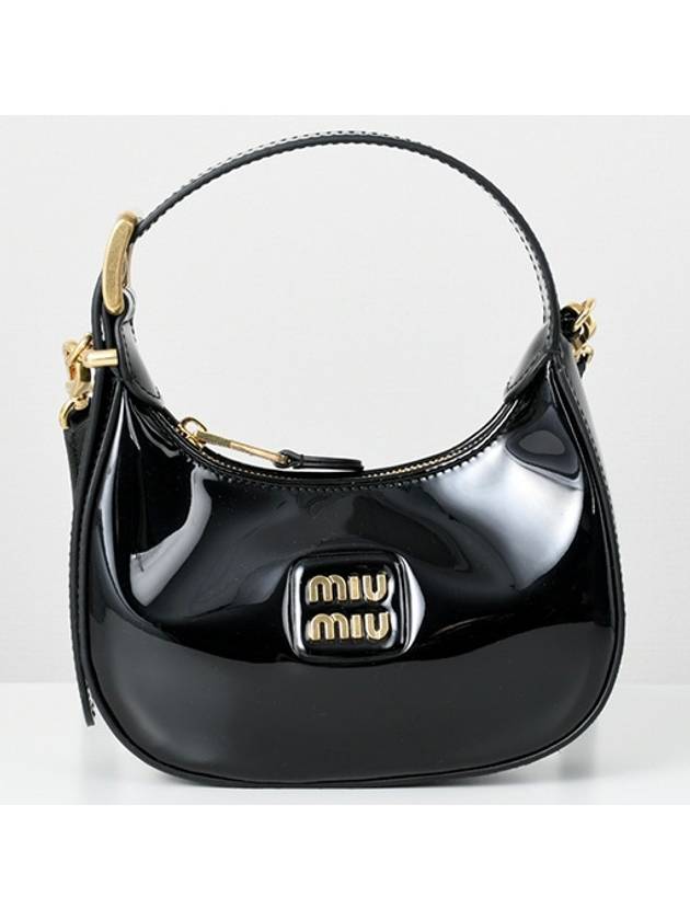 Patent Leather Hobo Shoulder Bag Black - MIU MIU - BALAAN 5