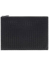 Intrecciato Clutch Bag Black - BOTTEGA VENETA - BALAAN 3